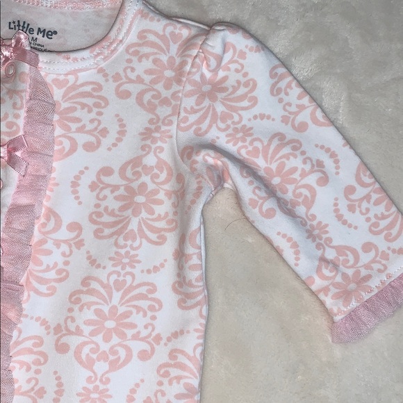 Little Me Pink Footie 3M Bows Tulle EUC - Picture 5 of 10